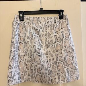 Fate White and Black Animal Print Mini Skirt